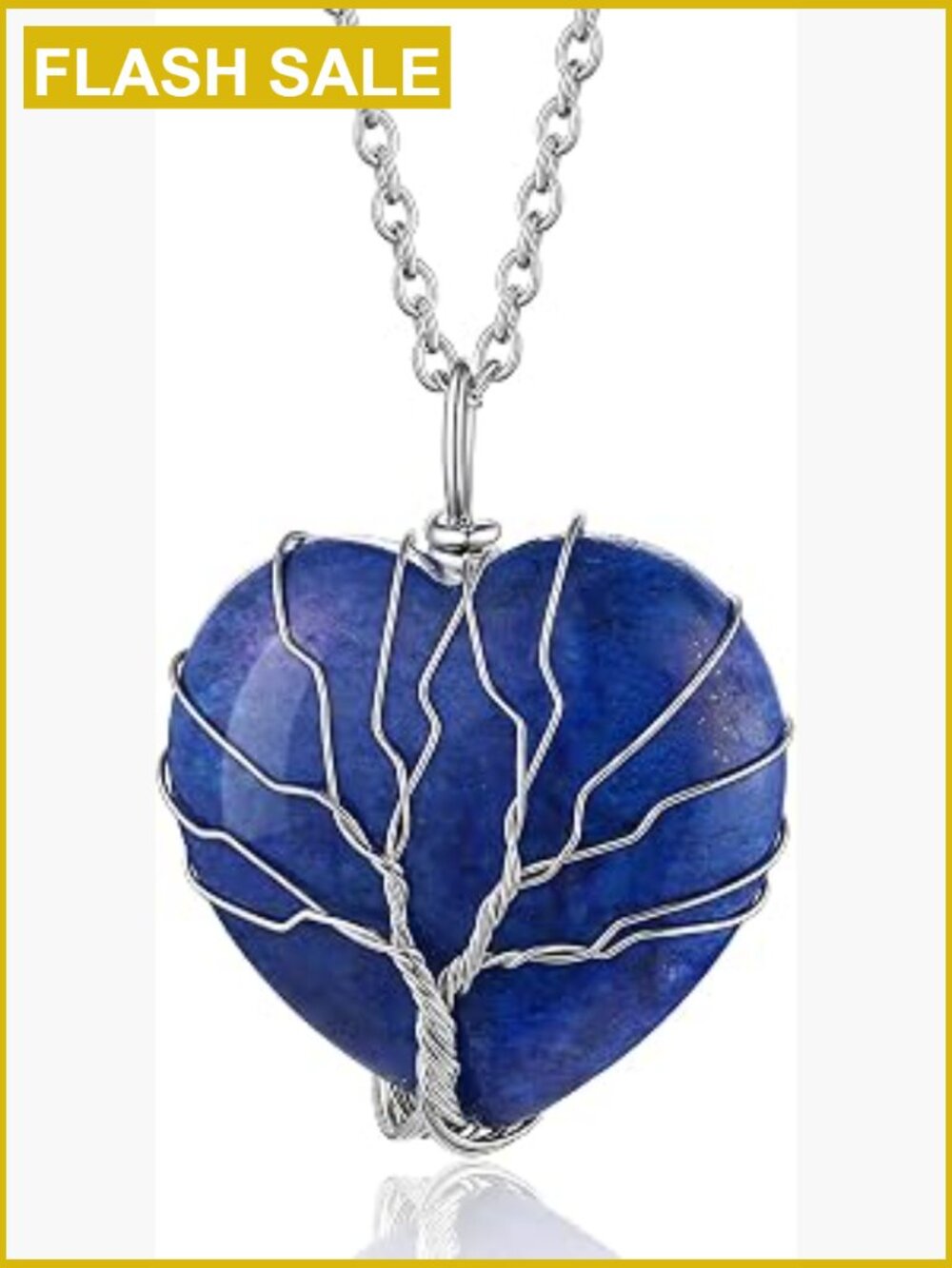 Tree of Life Healing Crystal Necklace 12 Month Birthstone Pendant for Women